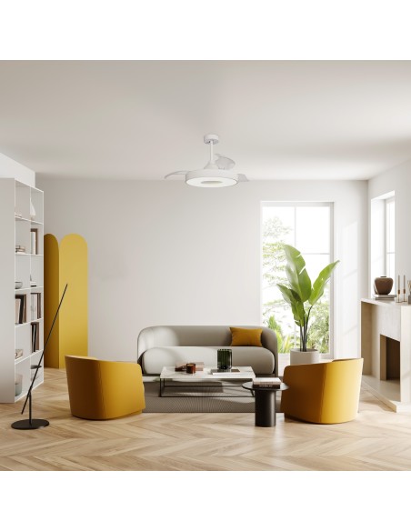 Ventilateur plafond Diam.106 cm 60W 2700/5000 K Blanc - Mantra - Coin fan