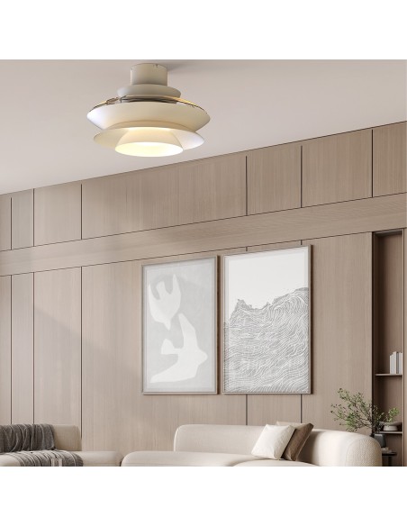 Ventilateur plafond Diam. 50 cm 20W 2520 LM 3000K / 5000K Blanc- Mantra - Aconcagua