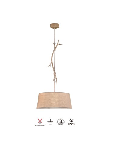 Suspension Large 1xE27, max. 40W, Imitation Bois - Mantra - Sabina