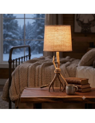 Lampe de table 1xE27, max. 40W, Imitation Bois - Mantra - Sabina