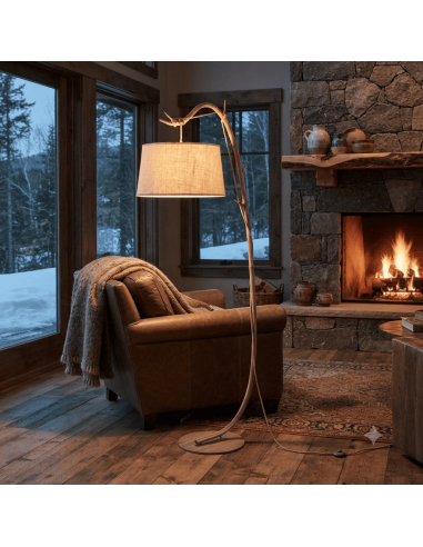 Lampadaire 1xE27, max. 40W, Imitation Bois - Mantra - Sabina