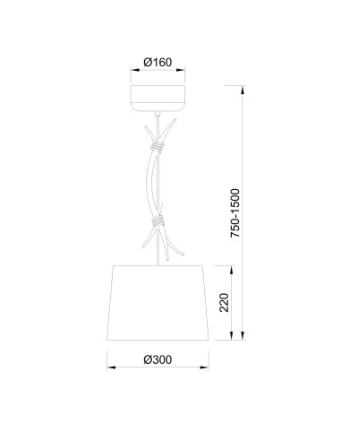 Petite Suspension 1xE27, max. 40W, Imitation Bois - Mantra - Sabina