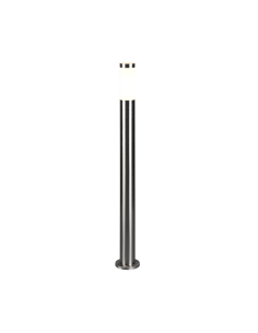 Borne lumineuse extérieure Trioto nickel mat en acier inoxydable