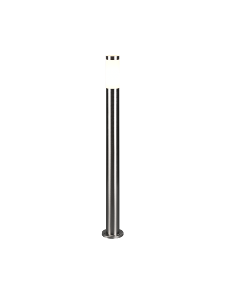 Borne lumineuse extérieure Trioto nickel mat en acier inoxydable