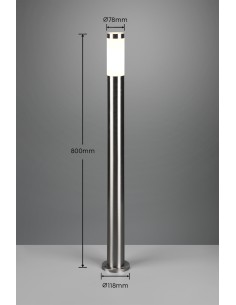 Borne lumineuse extérieure Trioto nickel mat en acier inoxydable 2
