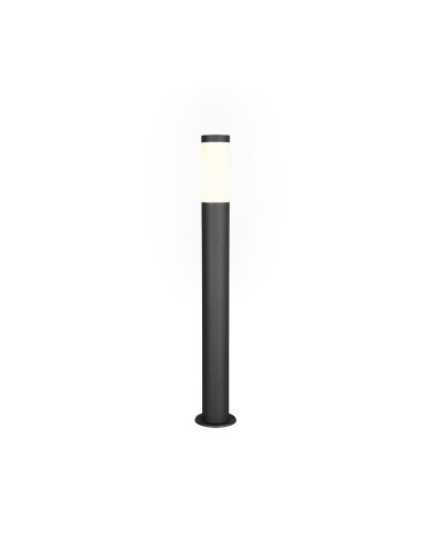 Borne lumineuse extérieure Trioto noire en acier inoxydable