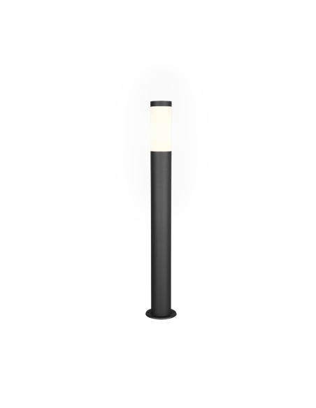Borne lumineuse extérieure Trioto noire en acier inoxydable