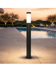 Borne lumineuse extérieure Trioto noire en acier inoxydable 2
