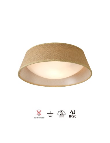 Plafonnier Diam.31 cm 2xE27, max. 15W, Marron - Mantra - Sabina