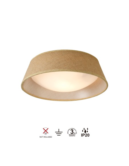 Plafonnier Diam.31 cm 2xE27, max. 15W, Marron - Mantra - Sabina