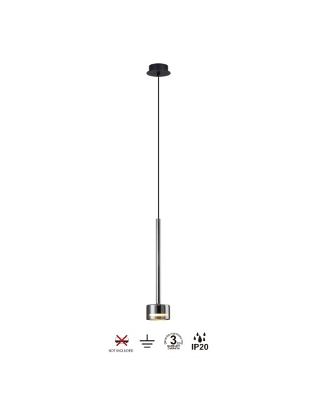 Suspension Diam 9.8 cm 1x GX53, IP20, Verre chromé - Mantra - Tonic