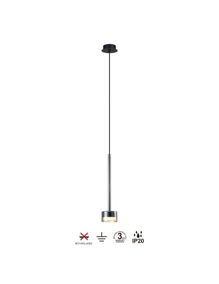 Suspension Diam 9.8 cm 1xGX53, IP20, Verre Bronze/Noir - Mantra - Tonic