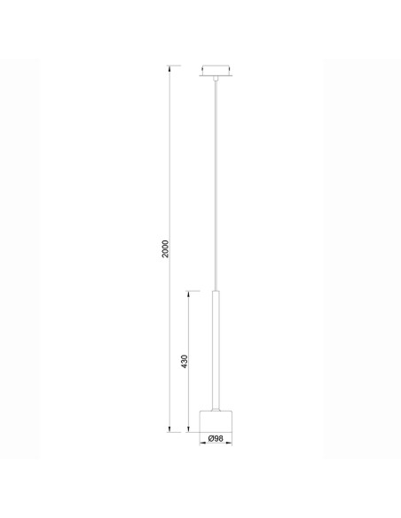 Suspension Diam 9.8 cm 1xGX53, IP20, Verre Bronze/Noir - Mantra - Tonic