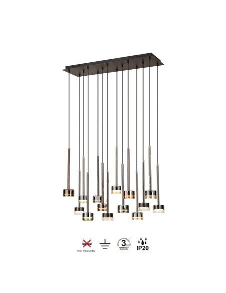 Suspension 14xGX53, 12W, IP20, Verre Multicolore - Mantra - Tonic