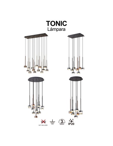 Suspension 14xGX53, 12W, IP20, Verre Multicolore - Mantra - Tonic