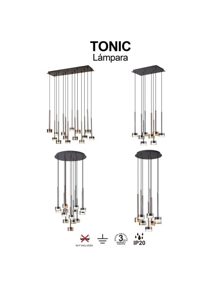 Suspension 14xGX53, 12W, IP20, Verre Multicolore - Mantra - Tonic