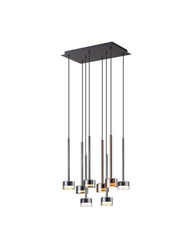 Suspension rectangulaire 8xGX53, 12W, Verre Multicolore - Mantra - Tonic