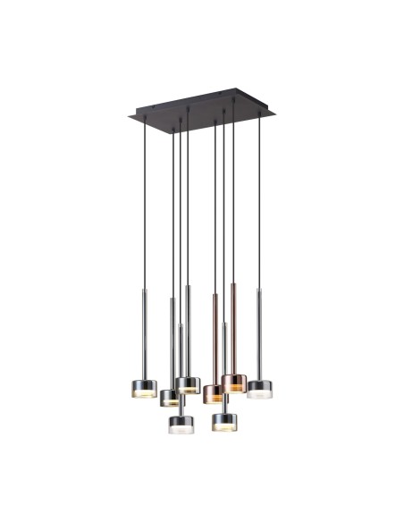 Suspension rectangulaire 8xGX53, 12W, Verre Multicolore - Mantra - Tonic