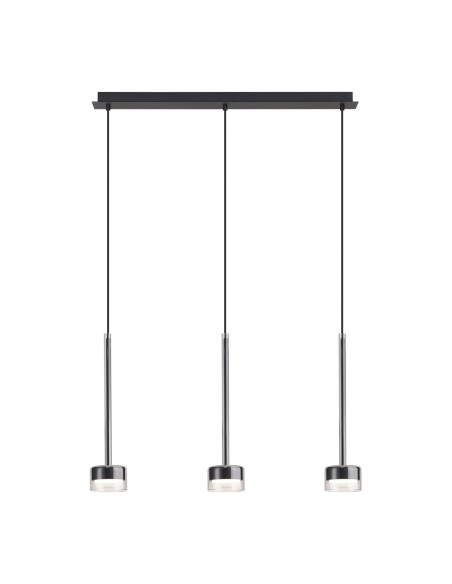 Suspension ligne 3xGX53, 12W, IP20,Verre Transparent  - Mantra - Tonic