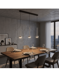 Suspension ligne 3xGX53, 12W, IP20,Verre Transparent  - Mantra - Tonic 2