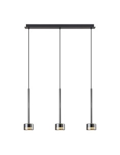 Suspension ligne 3xGX53, 12W, IP20,Verre Chromé - Mantra - Tonic