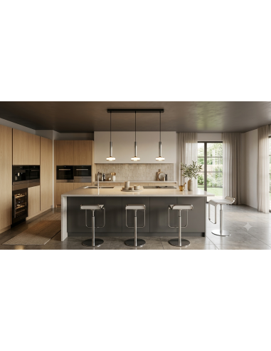 Suspension ligne 3xGX53, 12W, IP20,Verre Chromé - Mantra - Tonic