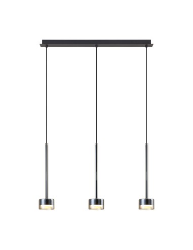 Suspension ligne 3xGX53, 12W, IP20,Verre Bronze - Mantra - Tonic