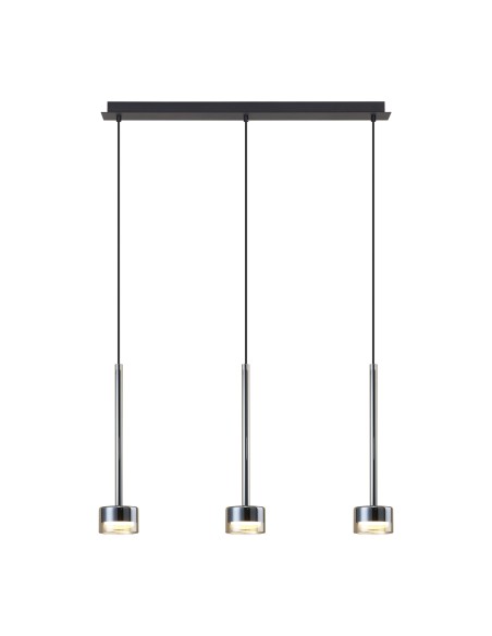 Suspension ligne 3xGX53, 12W, IP20,Verre Bronze - Mantra - Tonic