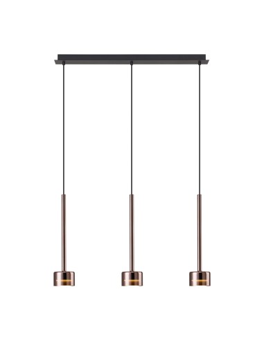 Suspension ligne 3xGX53, 12W, IP20,Verre Cuivre - Mantra - Tonic