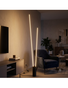 Lampadaire Diam. 11cm, 3000K, 2600LM, 44W Noir - Mantra - Vertical 2