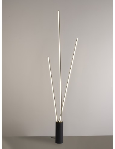 Lampadaire Led Diam. 11cm, 3000K, 4300LM, 67W Noir - Mantra - Vertical