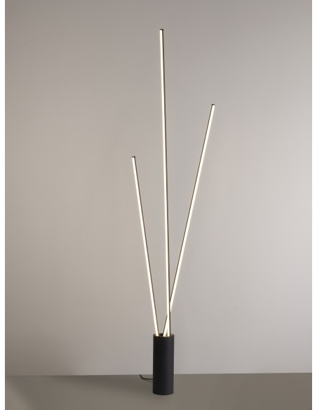 Lampadaire Led Diam. 11cm, 3000K, 4300LM, 67W Noir - Mantra - Vertical