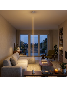 Lampadaire suspendu Diam. 8cm, 3000K, 2160LM, 36W Blanc - Mantra - Vertical 2