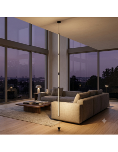 Lampadaire suspendu Diam. 8cm, 3000K, 2160LM, 36W Noir - Mantra - Vertical 2
