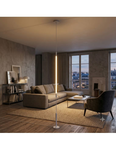 Lampadaire suspendu Diam. 8cm, 3000K, 2400LM, 40W Blanc - Mantra - Vertical