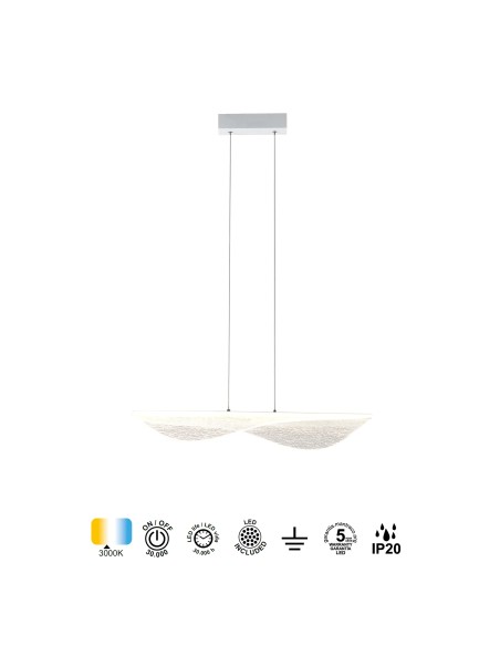 Grande Suspension LED 50W 3000K 3000Lm Blanc - Mantra - Bianca