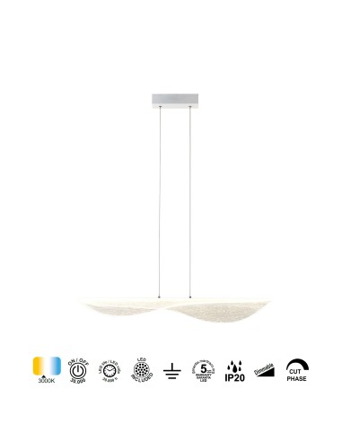 Petite suspension LED 40W 3000K 2450LM Dimmable - Mantra - Bianca