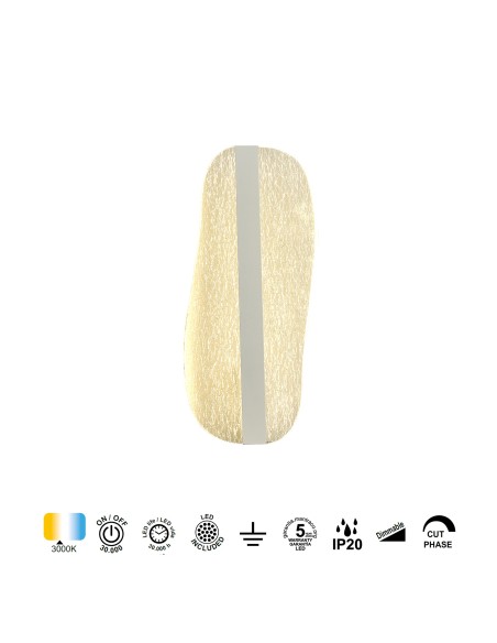 Applique Murale LED 15W 3000K 850LM Blanc Dimmable - Mantra - Bianca