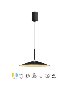 Grande suspension Led 16W 1200LM 3000K Noir - Mantra - Calice 2