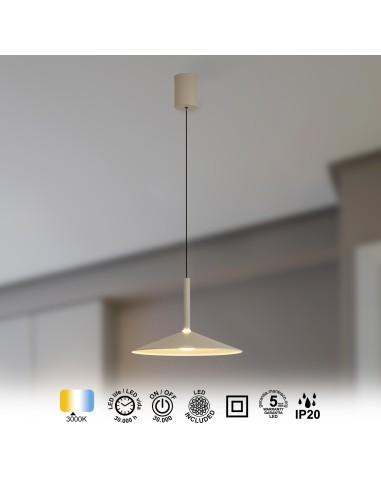 Petite suspension Diam. 32 cm 9W 850LM 3000K Cendre - Mantra - Calice
