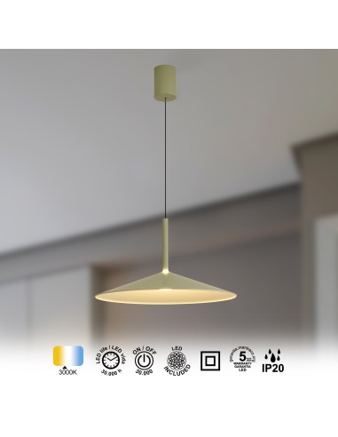 Grande suspension Diam. 48 cm 16W 1200LM 3000K Vert - Mantra - Calice