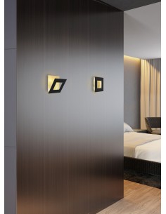 Applique Murale LED 12W 840 LM 3000K Aluminium Noir/Or  - Mantra - Dalia 2