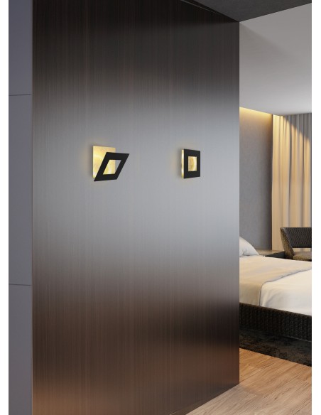 Applique Murale LED 12W 840 LM 3000K Aluminium Noir/Or  - Mantra - Dalia