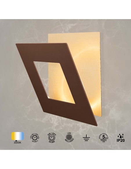 Applique Murale LED 12W 840 LM 3000K Aluminium Cuivre/Or - Mantra - Dalia