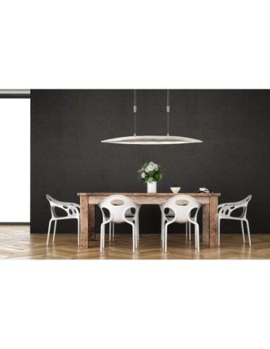 Suspension Led métal et verre Colmar 105 nickel - Fischer & Honsel Leluminaireled.com