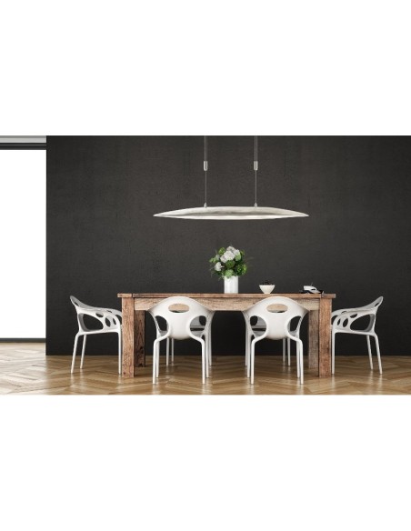 Suspension Led métal et verre Colmar 105 nickel - Fischer & Honsel Leluminaireled.com