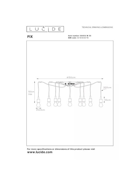 Suspension type araignée multi douilles silicone - Lucide - Fix Leluminaireled.com
