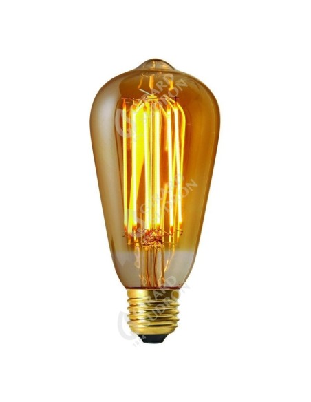 Ampoule Led décorative filament dimmable E27 ST64 6 W ambrée - Girard-Sudron Leluminaireled.com