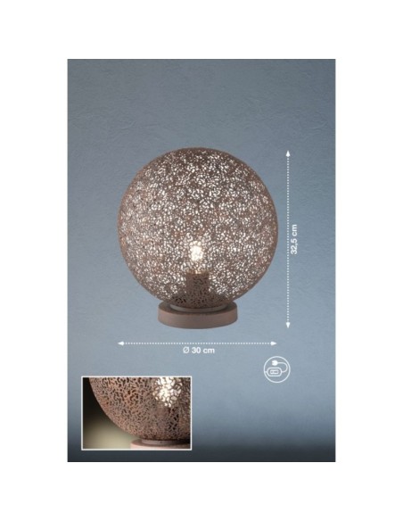 Lampe de table Led Willo rouille - Fischer & Honsel Leluminaireled.com