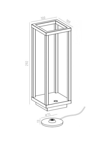 Lampe de table autonome rechargeable USB Crucis grise - Dekolight Leluminaireled.com